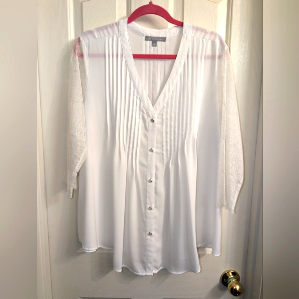 XL NY Collection Pretty White Blouse
